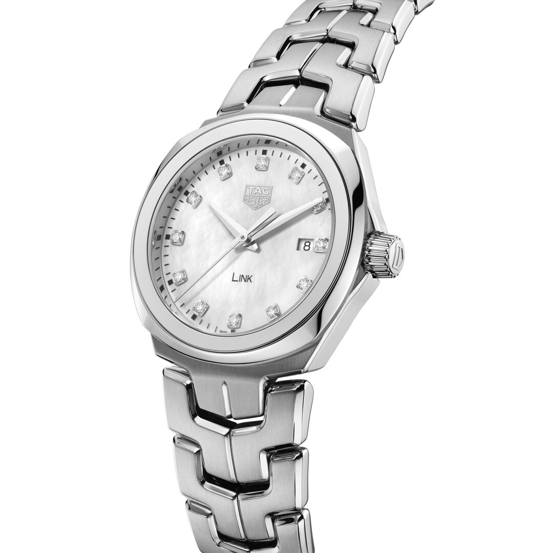 TGHR Link Ladies' White Mother-of-Pearl Diamond Dial Watch