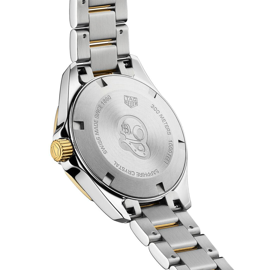 TGHR Aquaracer Ladies' Quartz Movement White Mother-of-Pearl Dial Watch with Diamond Indexes