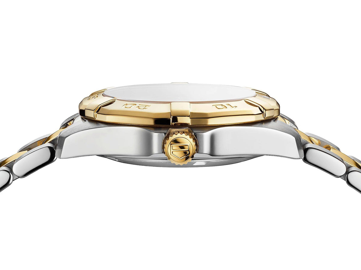 TGHR Aquaracer Ladies' Quartz Movement White Mother-of-Pearl Dial Watch with Diamond Indexes