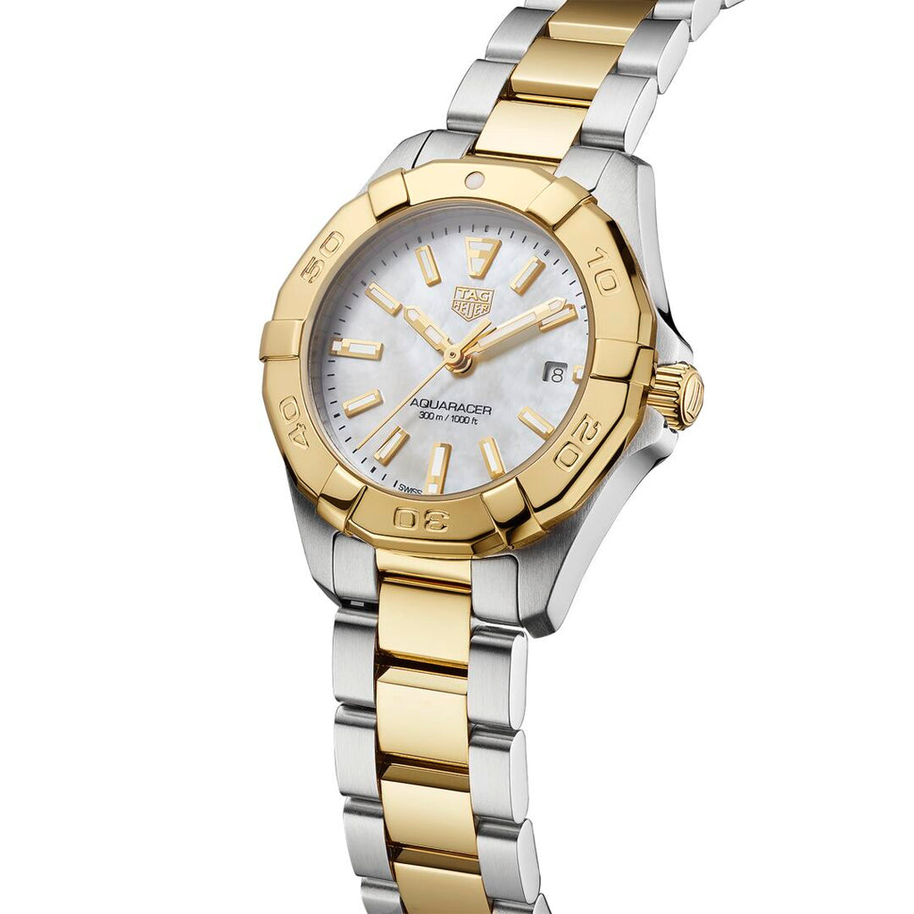 TGHR Aquaracer Ladies' Quartz Movement White Mother-of-Pearl Dial Watch