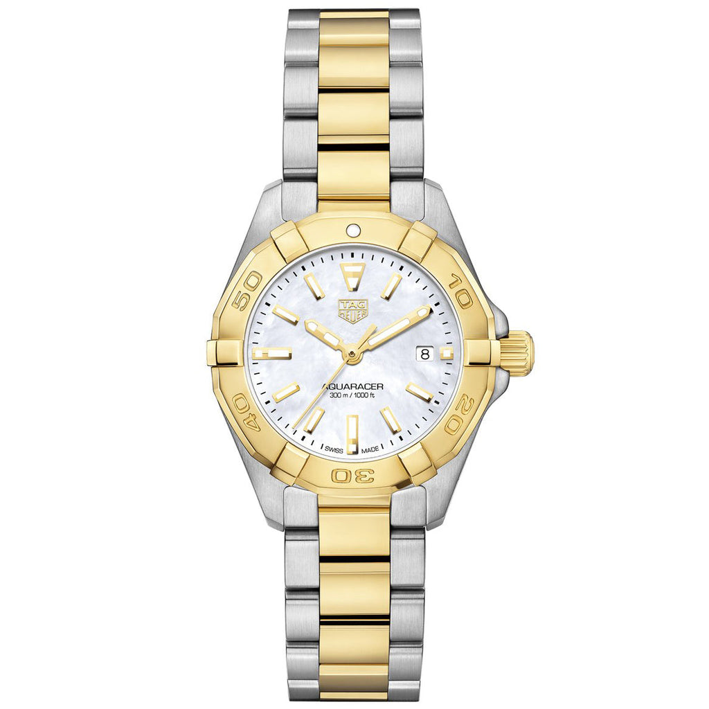 TGHR Aquaracer Ladies' Quartz Movement White Mother-of-Pearl Dial Watch