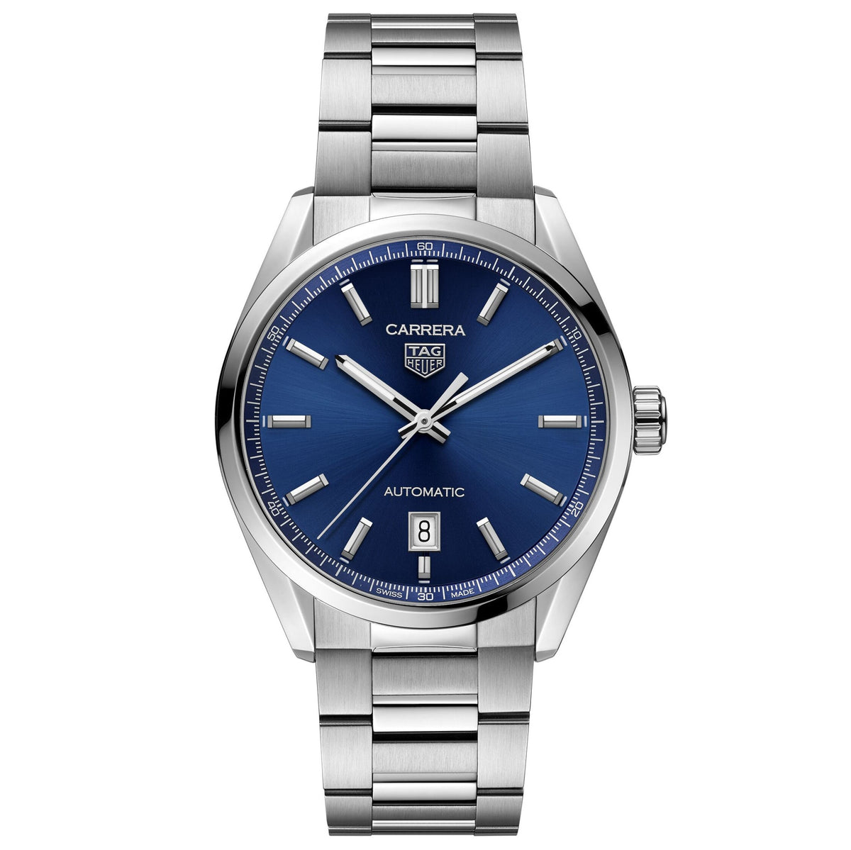 TGHR Carrera Calibre 5 Automatic Men's Watch Blue Dial & Steel Watch, 39mm