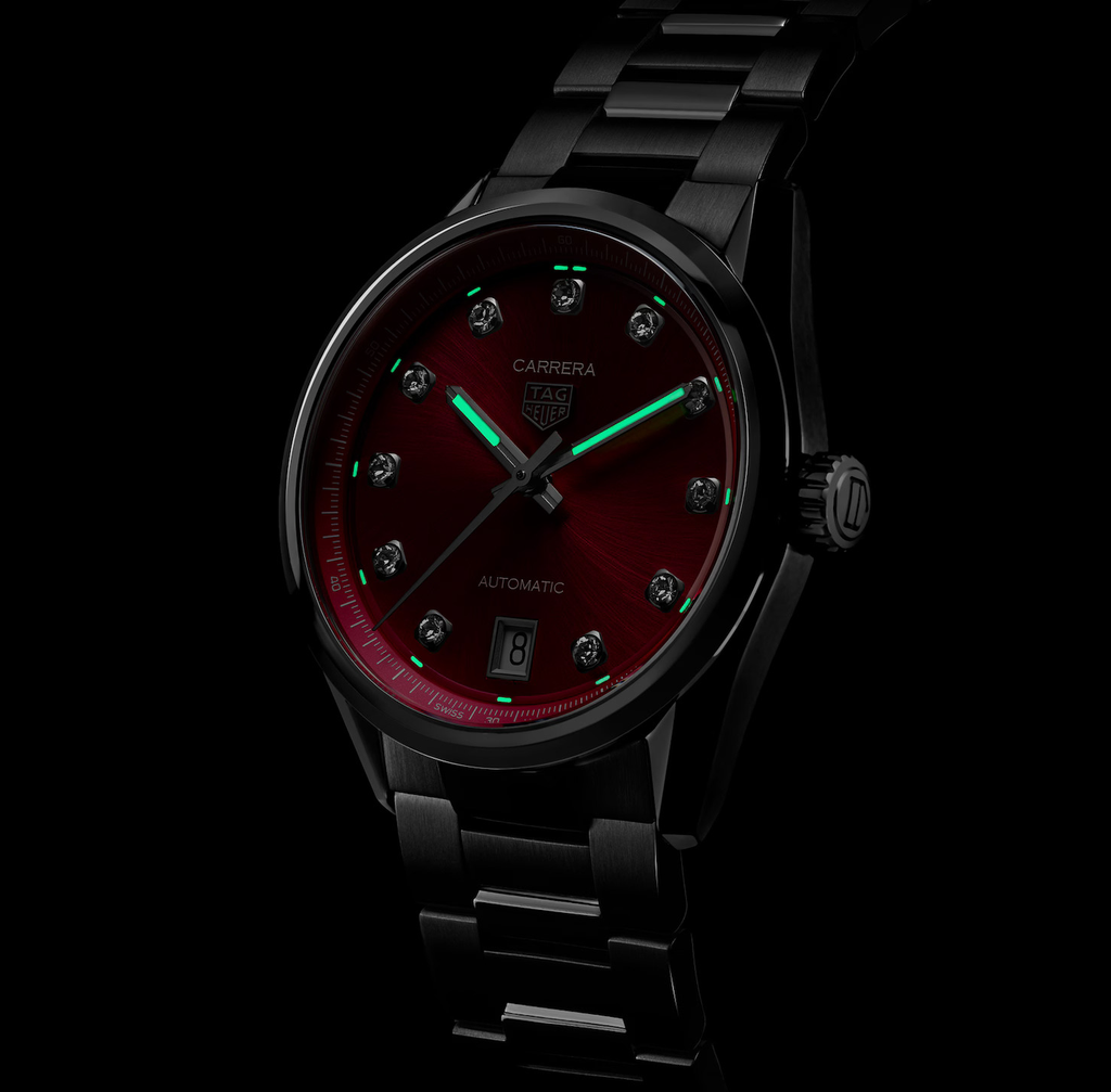 TGHR Carrera Date Watch with Hot Pink Dial