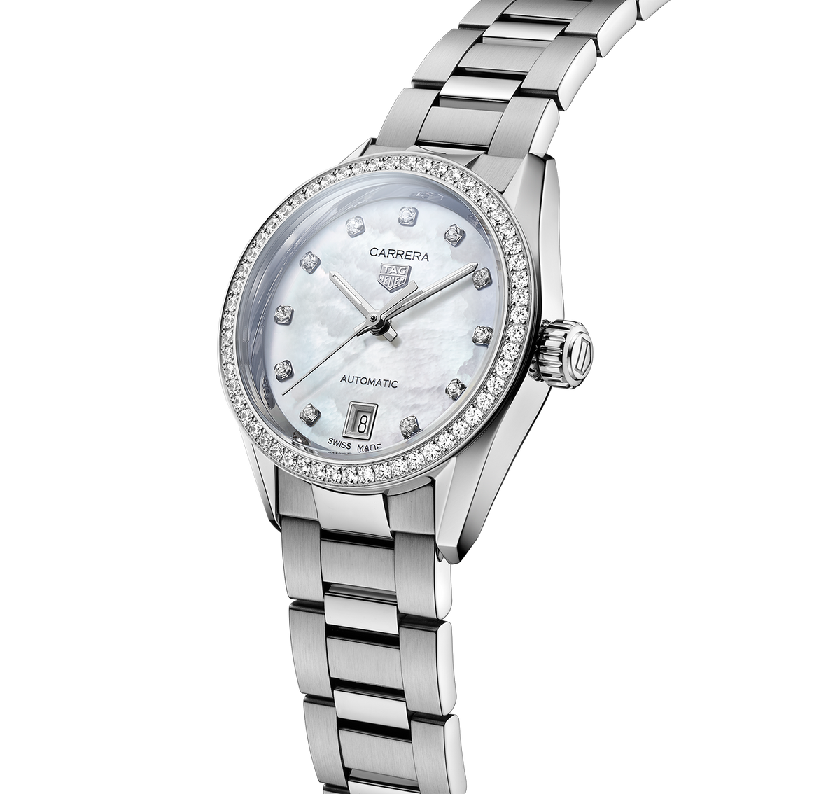 TGHR Carrera Date Watch with Stainless Steel Bracelet