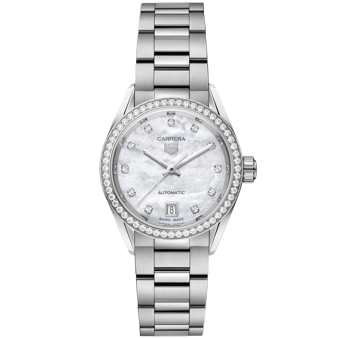 TGHR Carrera Date Watch with Stainless Steel Bracelet