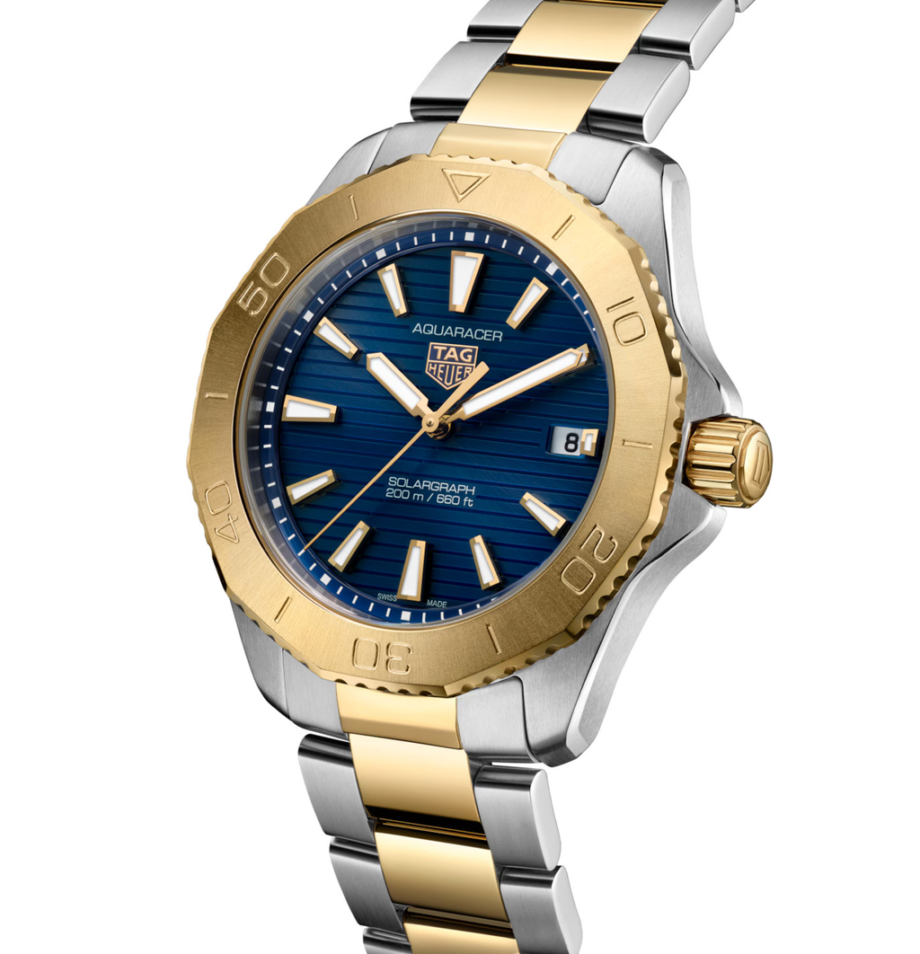 TGHR Aquaracer Professional 200 Solargraph Watch with Deep Blue Dial