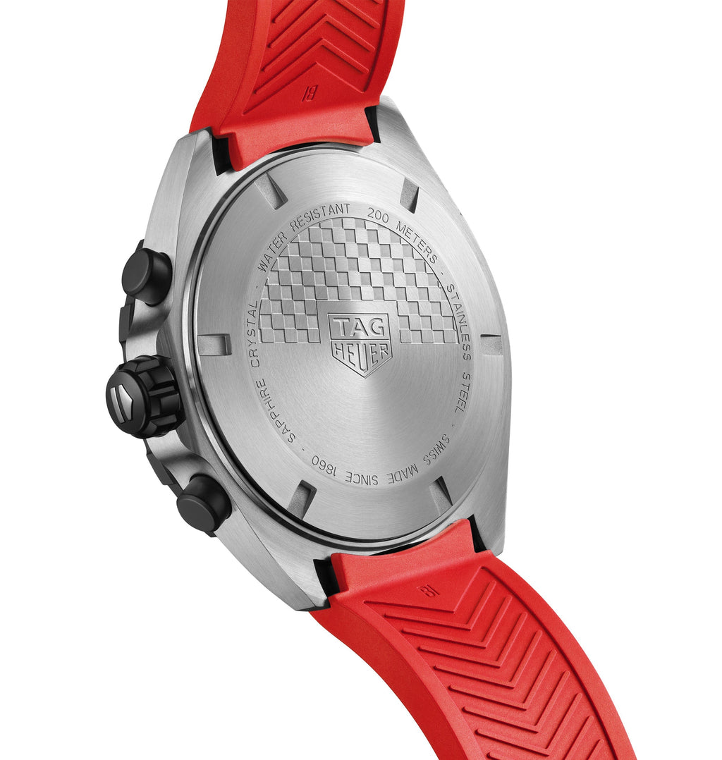 TGHR Formula 1 Men's Quartz Chronograph Red Dial and Rubber Strap Watch