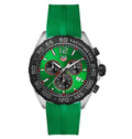 TGHR Formula 1 Men's Quartz Chronograph Green Dial and Rubber Strap Watch