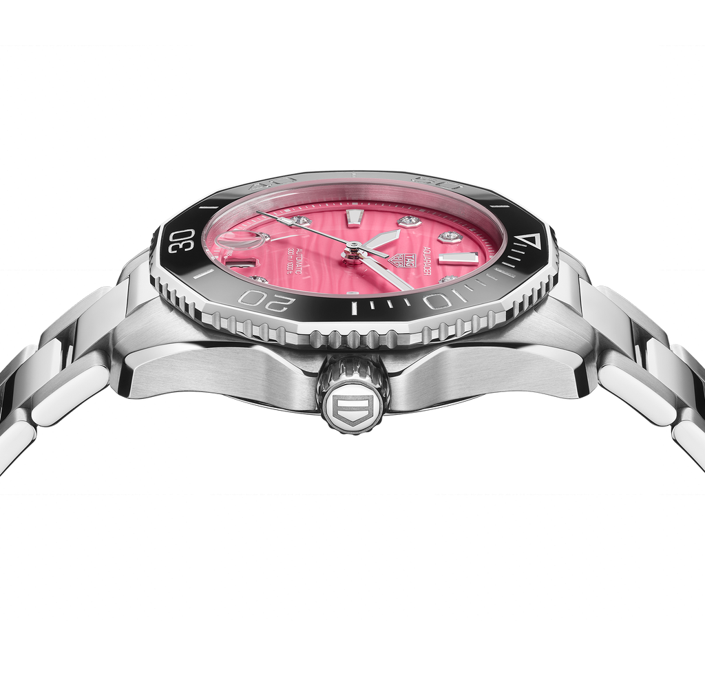 TGHR Aquaracer Professional 300 Watch with a Pink Dial