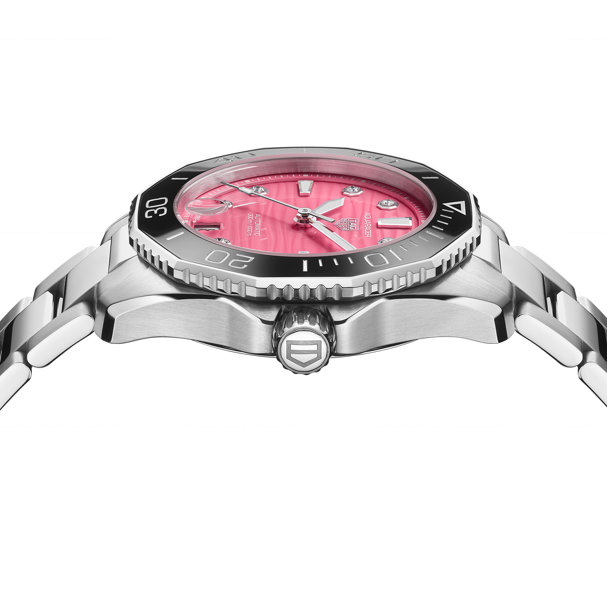 TGHR Aquaracer Professional 300 Watch with a Pink Dial