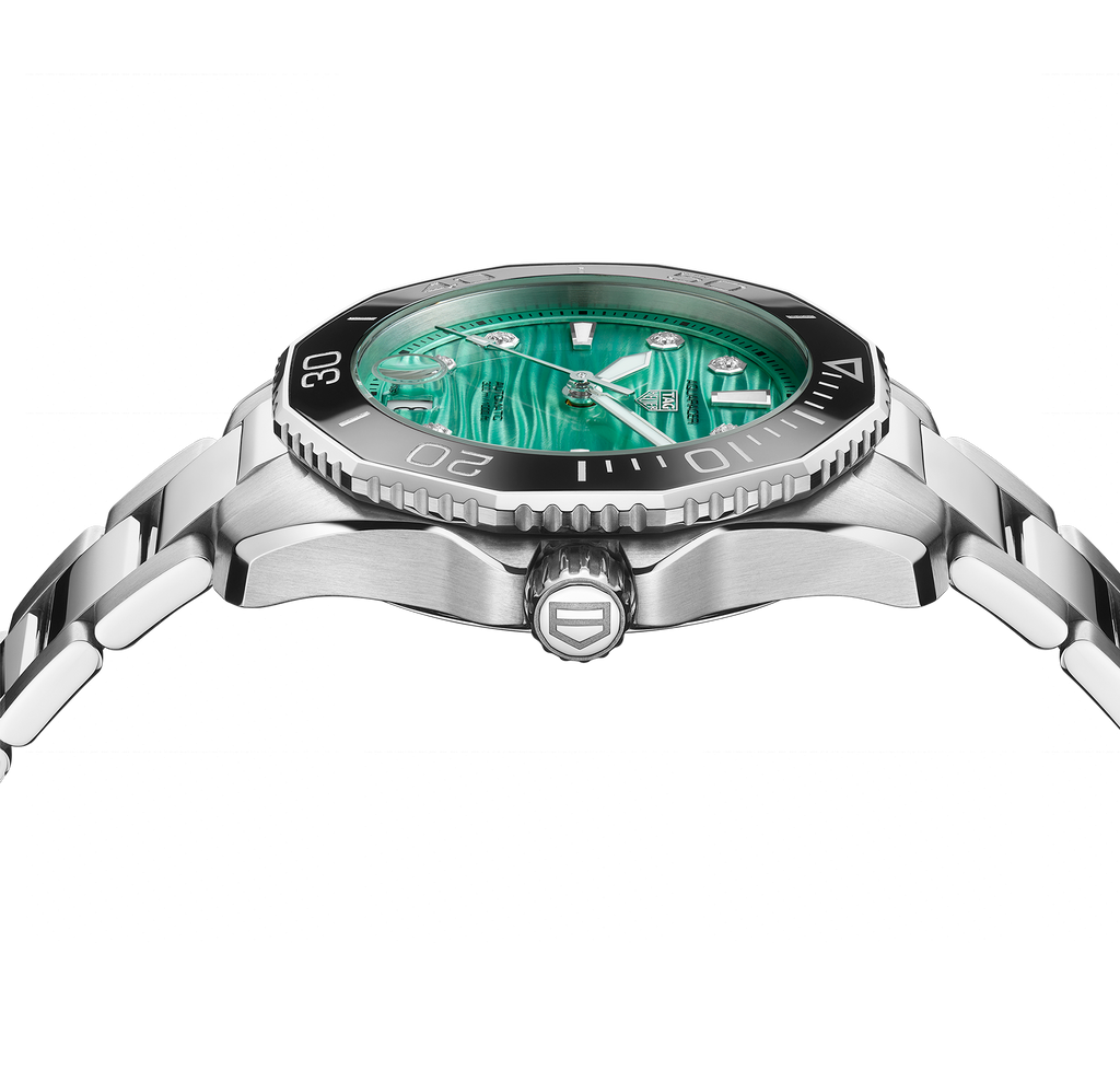 TGHR Aquaracer Professional 300 Watch with a Bold Turquoise Dial
