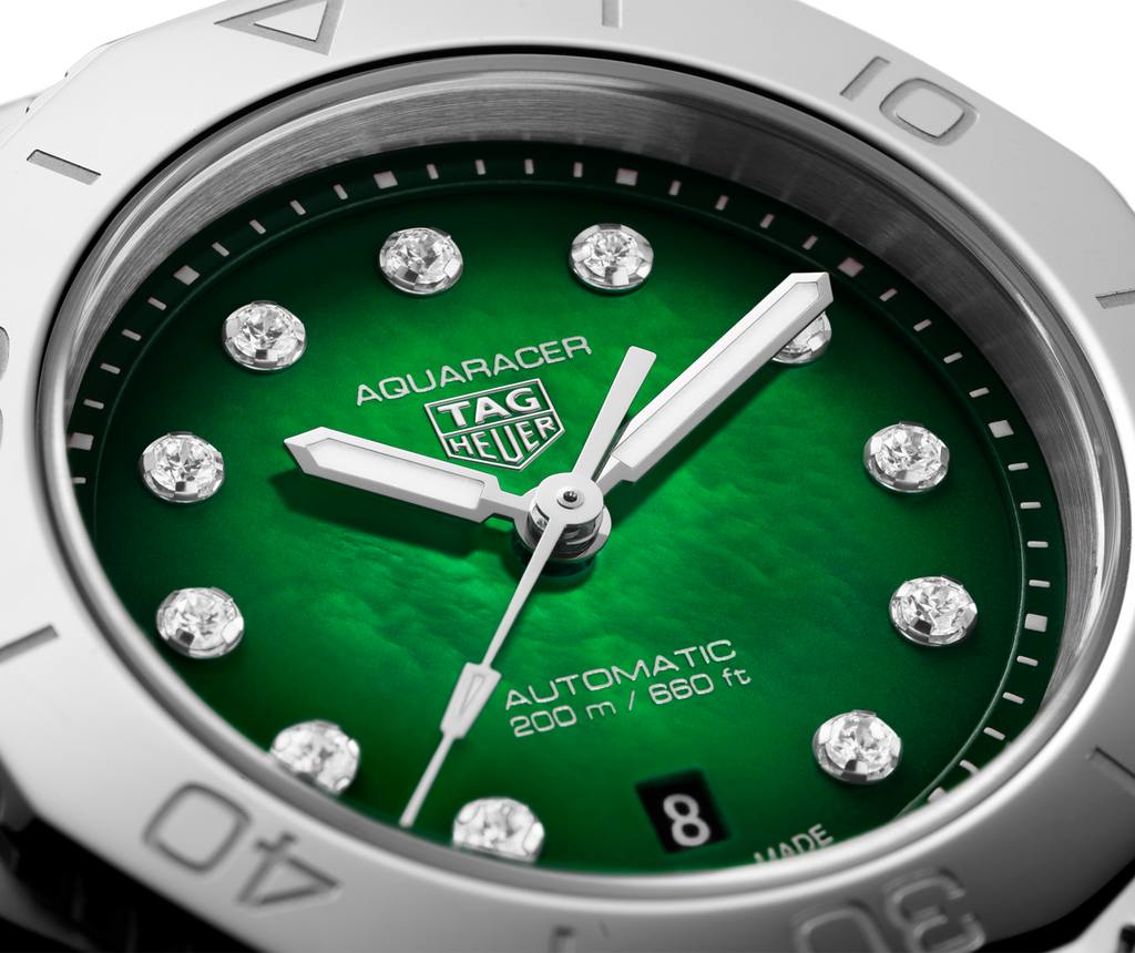 TGHR Aquaracer Professional 200 Watch with Green Mother of Pearl Dial