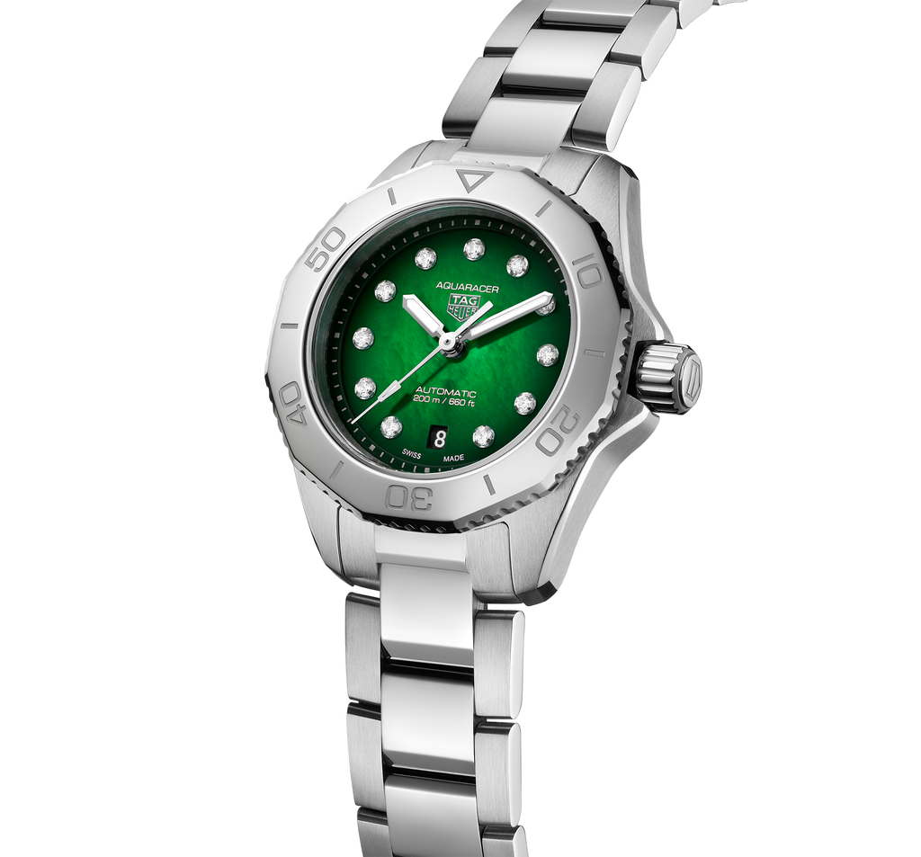 TGHR Aquaracer Professional 200 Watch with Green Mother of Pearl Dial