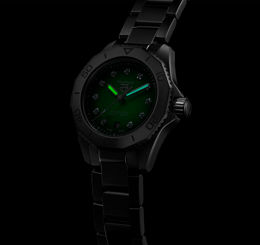 TGHR Aquaracer Professional 200 Watch with Green Mother of Pearl Dial