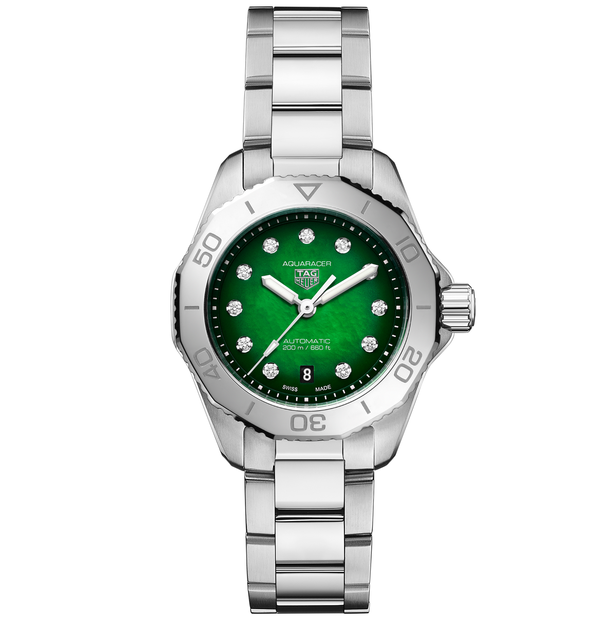 TGHR Aquaracer Professional 200 Watch with Green Mother of Pearl Dial