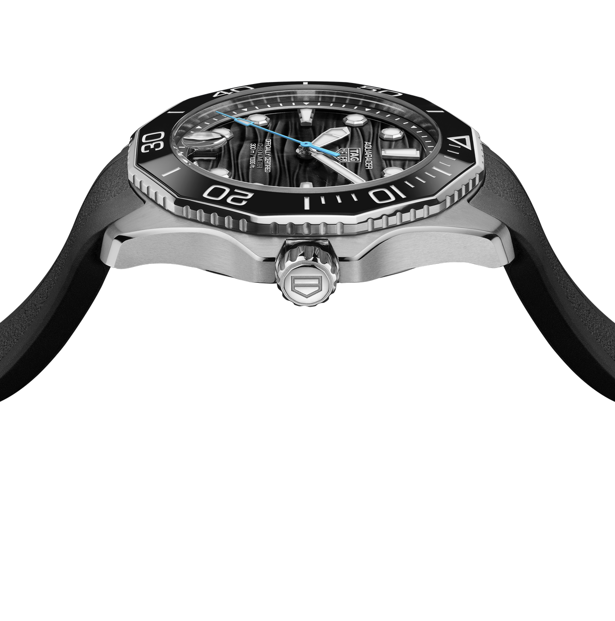 TGHR Aquaracer Professional 300 Date Watch with Black Rubber Strap