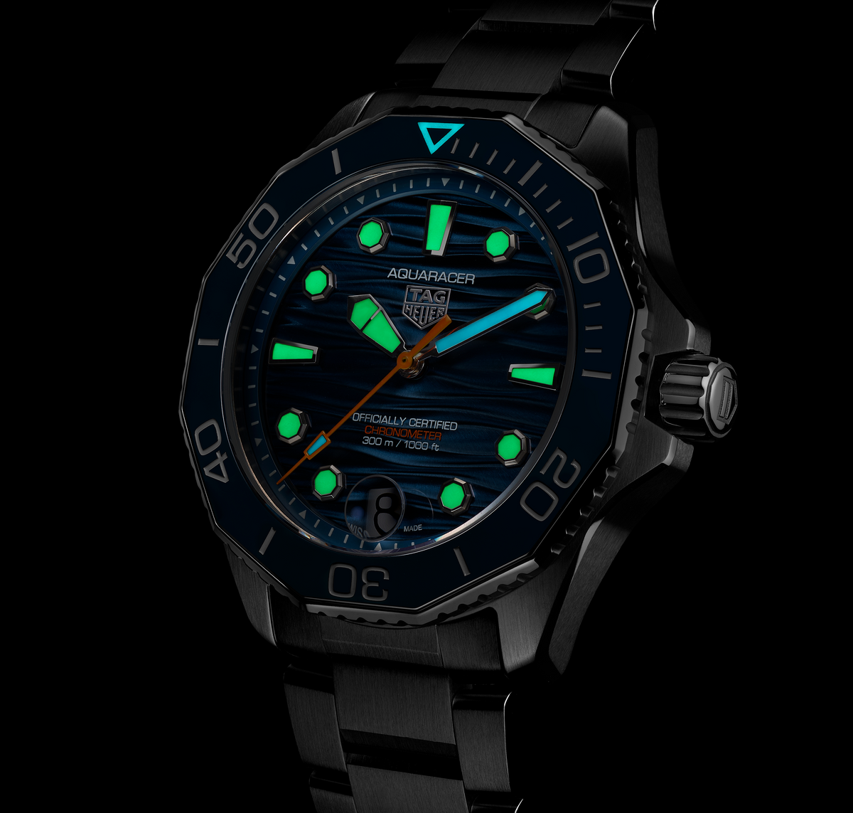 TGHR Aquaracer Professional 300 Date Watch with Blue Dial