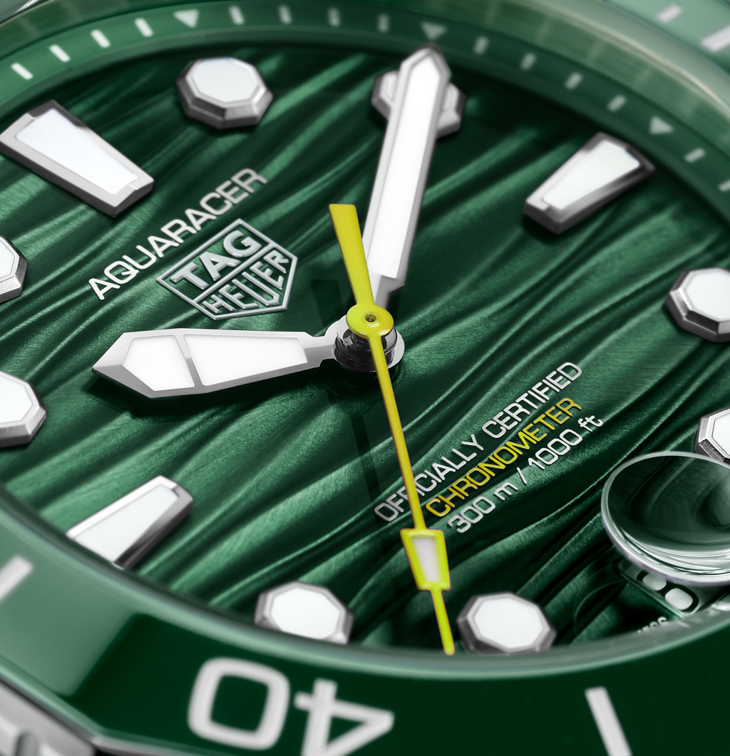 TGHR Aquaracer Professional 300 Date Watch with Green Dial