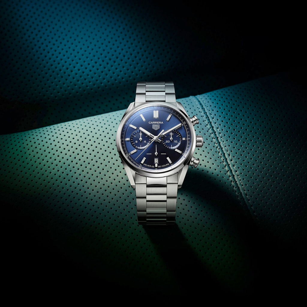 TGHR Carrera Chronograph Men's Calibre Heuer 02 Automatic Chronograph Blue Dial Watch
