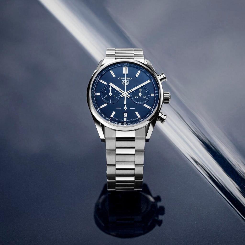 TGHR Carrera Chronograph Men's Calibre Heuer 02 Automatic Chronograph Blue Dial Watch
