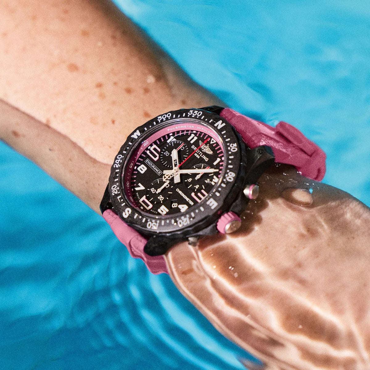 BRT Endurance Pro 38 Watch with Pink Rubber Strap