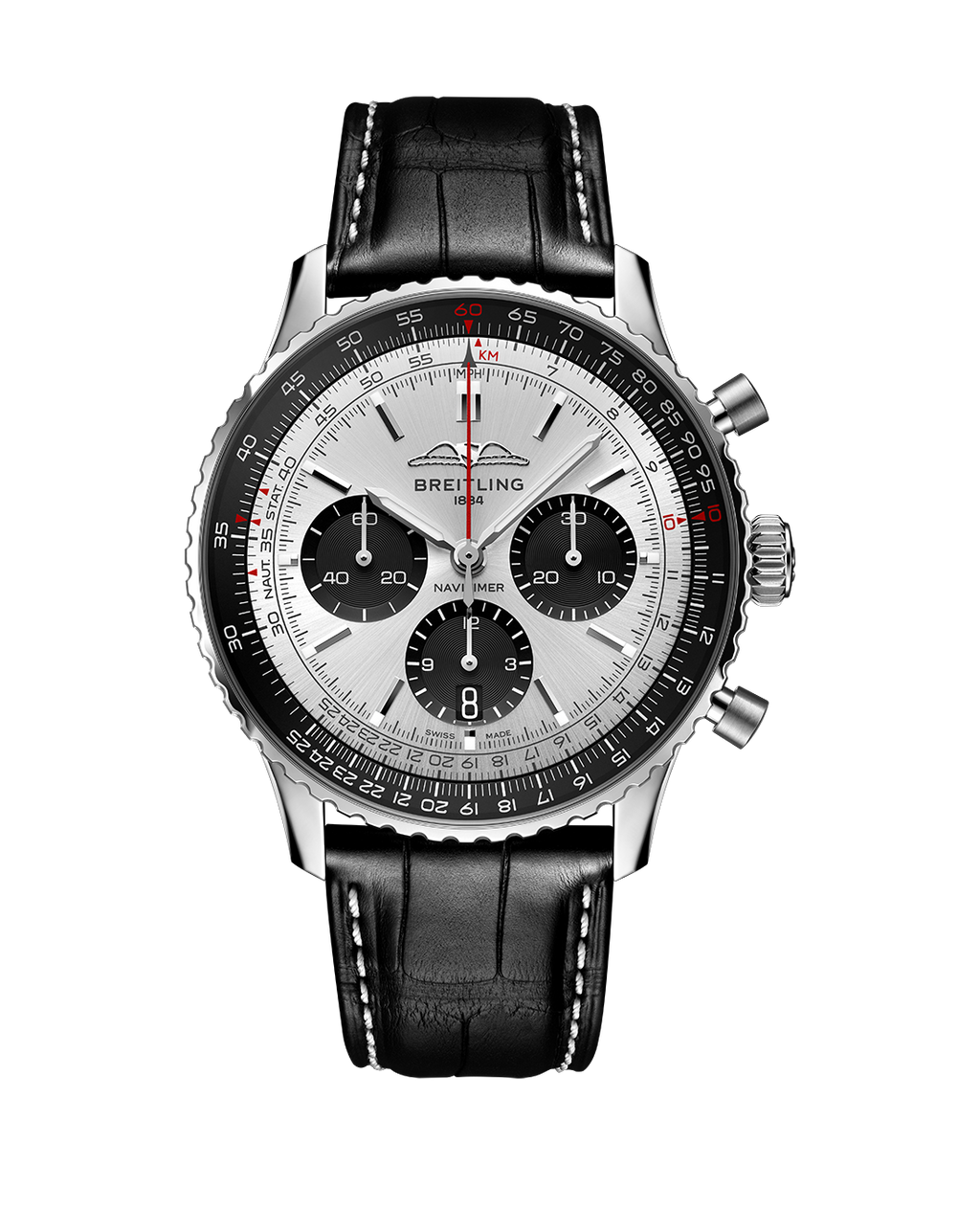 BRT Navitimer B01 43mm Watch with Silver Dial