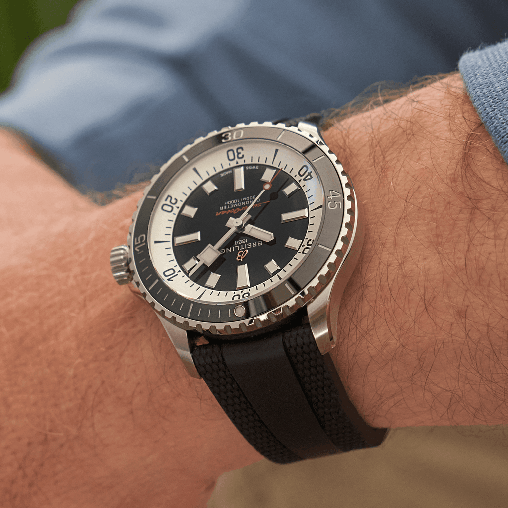 BRT Superocean Black Rubber Watch, 42mm
