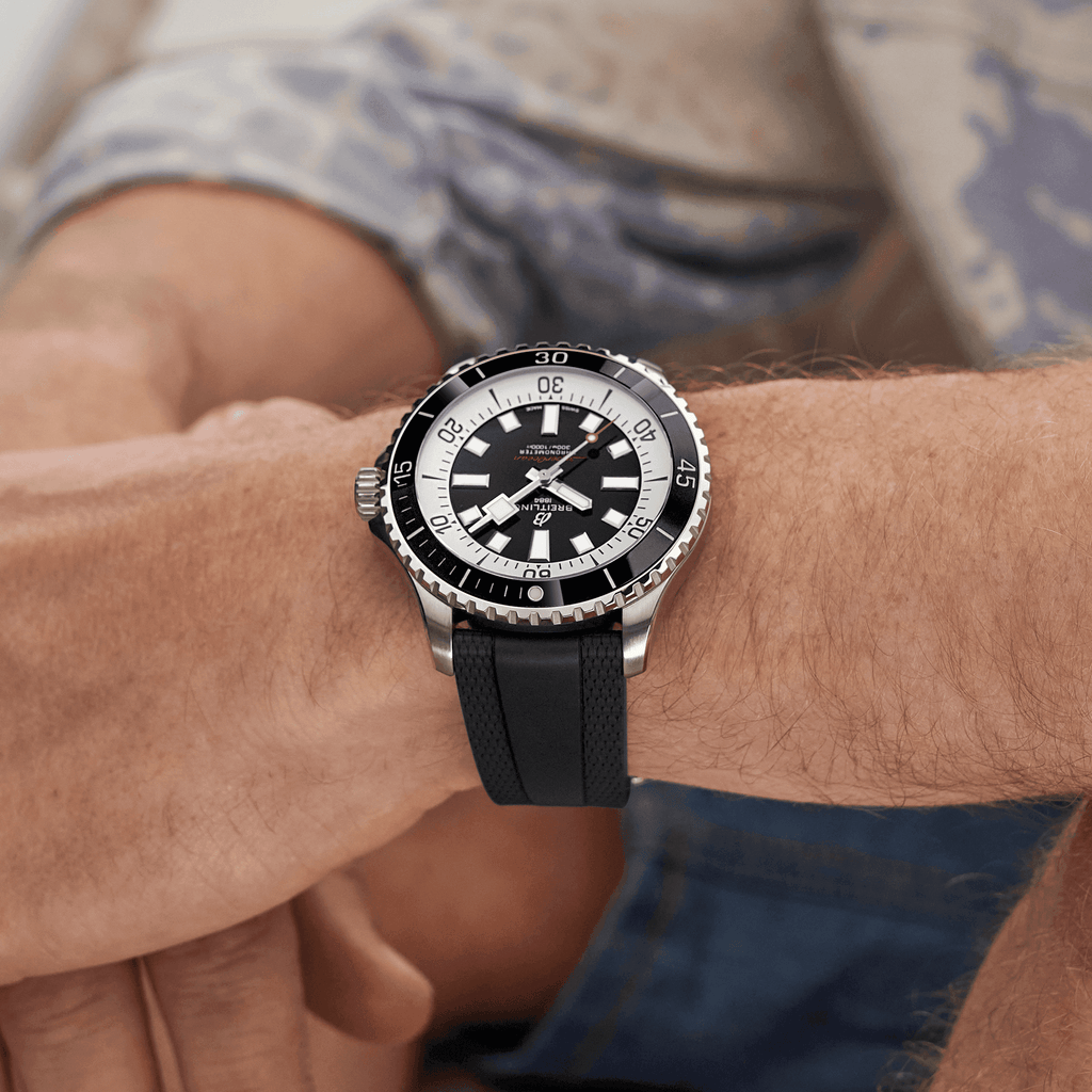BRT Superocean Black on Rubber Watch, 44mm