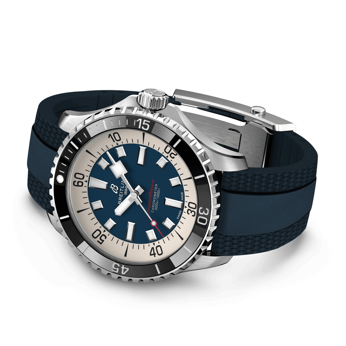 BRT Superocean Blue on Rubber Watch, 44mm