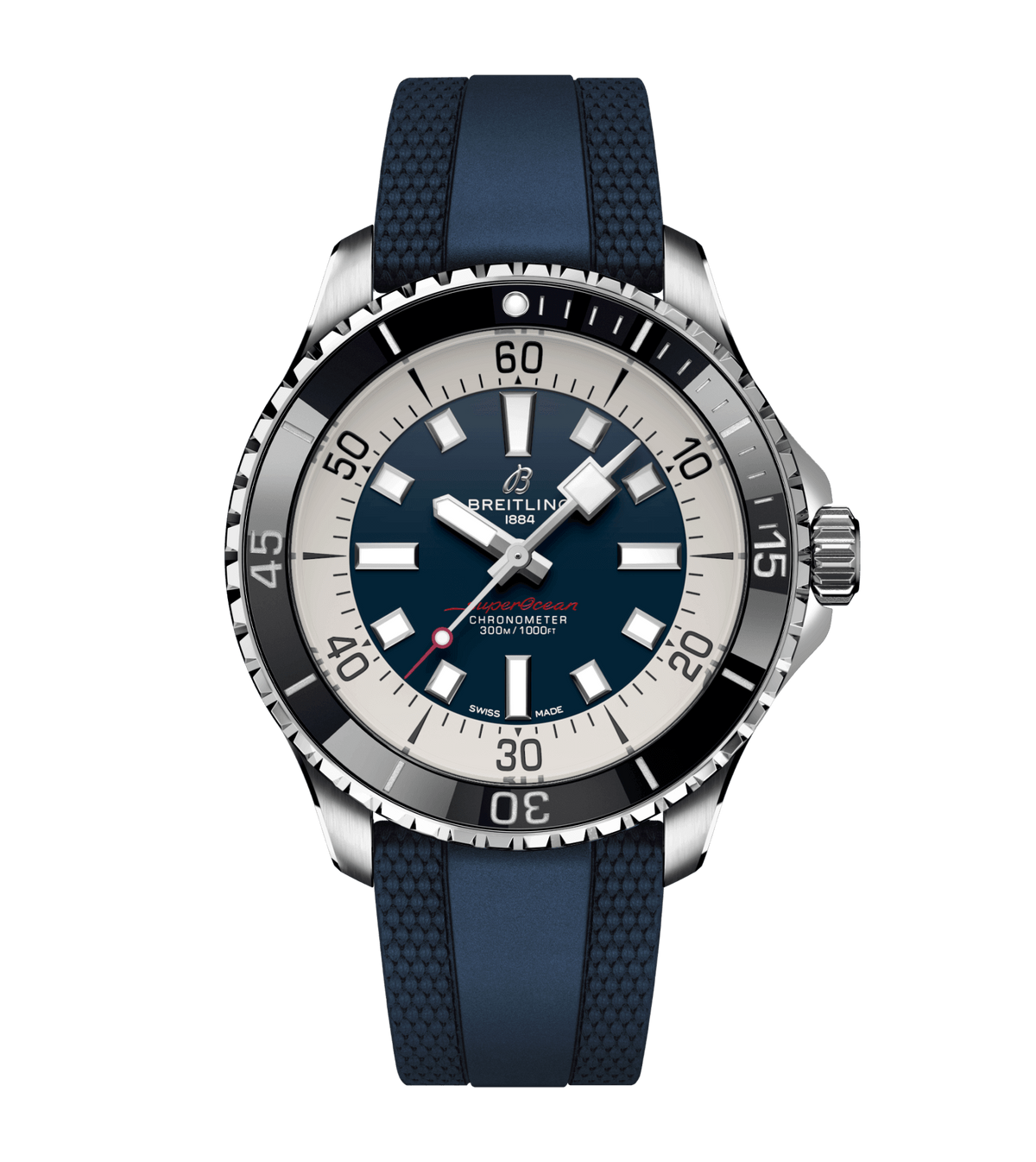 BRT Superocean Blue on Rubber Watch, 44mm