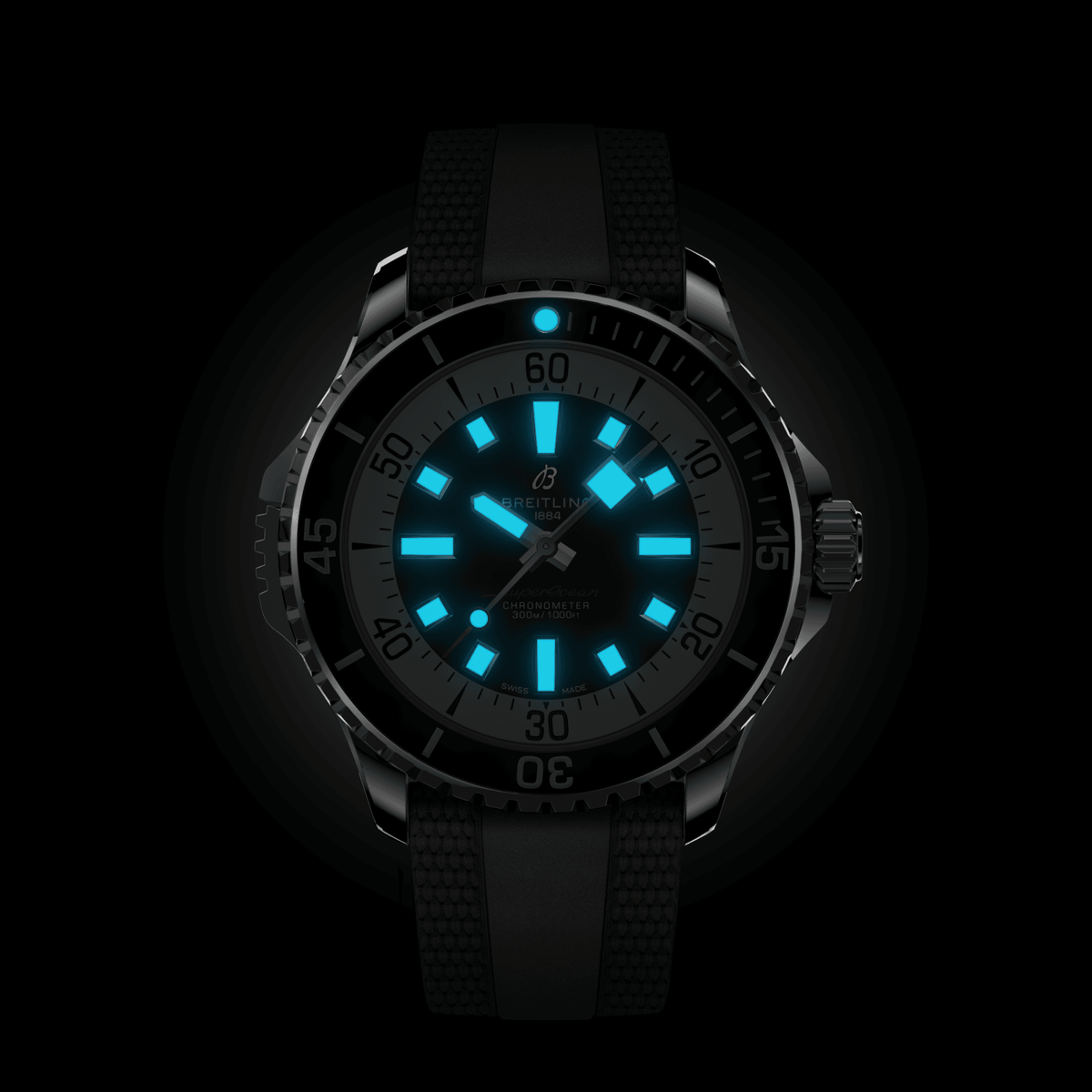 BRT Superocean Black on Rubber, 46mm