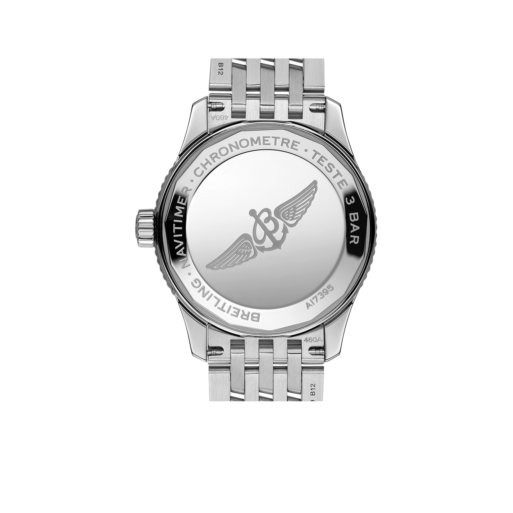 BRT Navitimer Watch with Stainless Steel Strap, 35mm