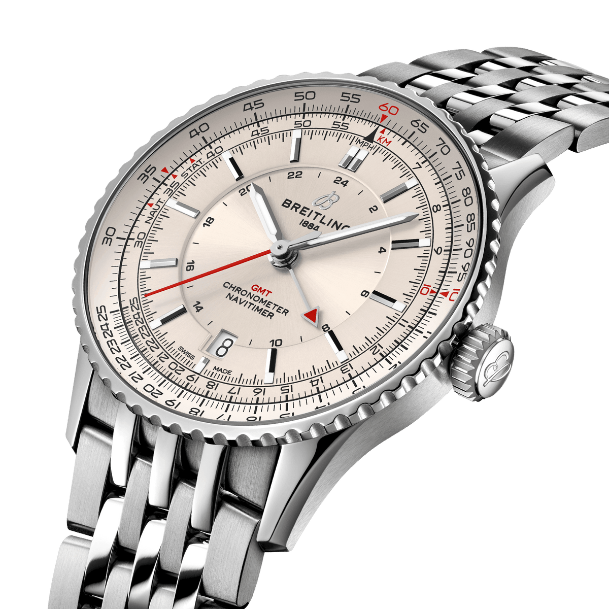 BRT Navitimer Automatic GMT 41 Watch with Ivory Dial