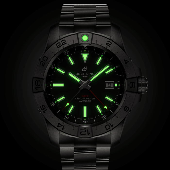 BRT Avenger Automatic GMT 44mm Watch with Black Dial