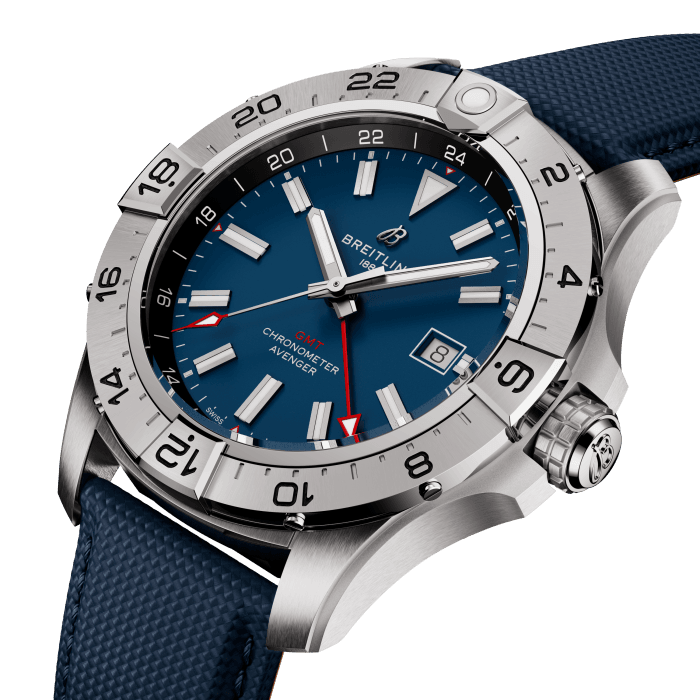 BRT Avenger Automatic GMT 44mm Watch with Blue Strap