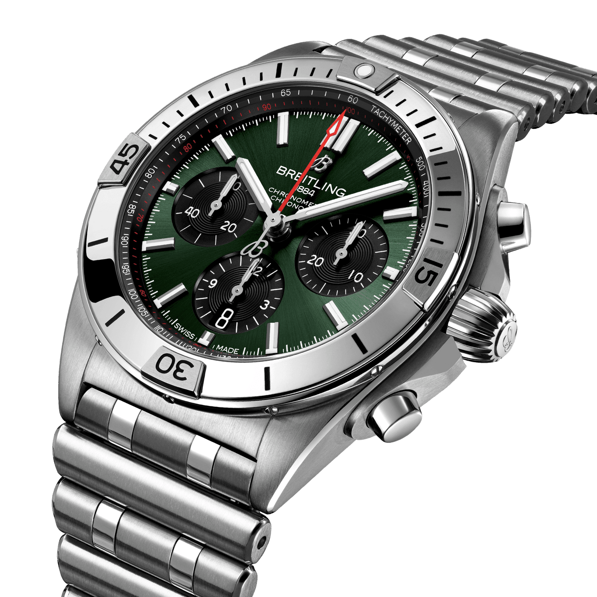BRT Chronomat B01 Chronograph 42 Watch with Stainless Steel Bracelet