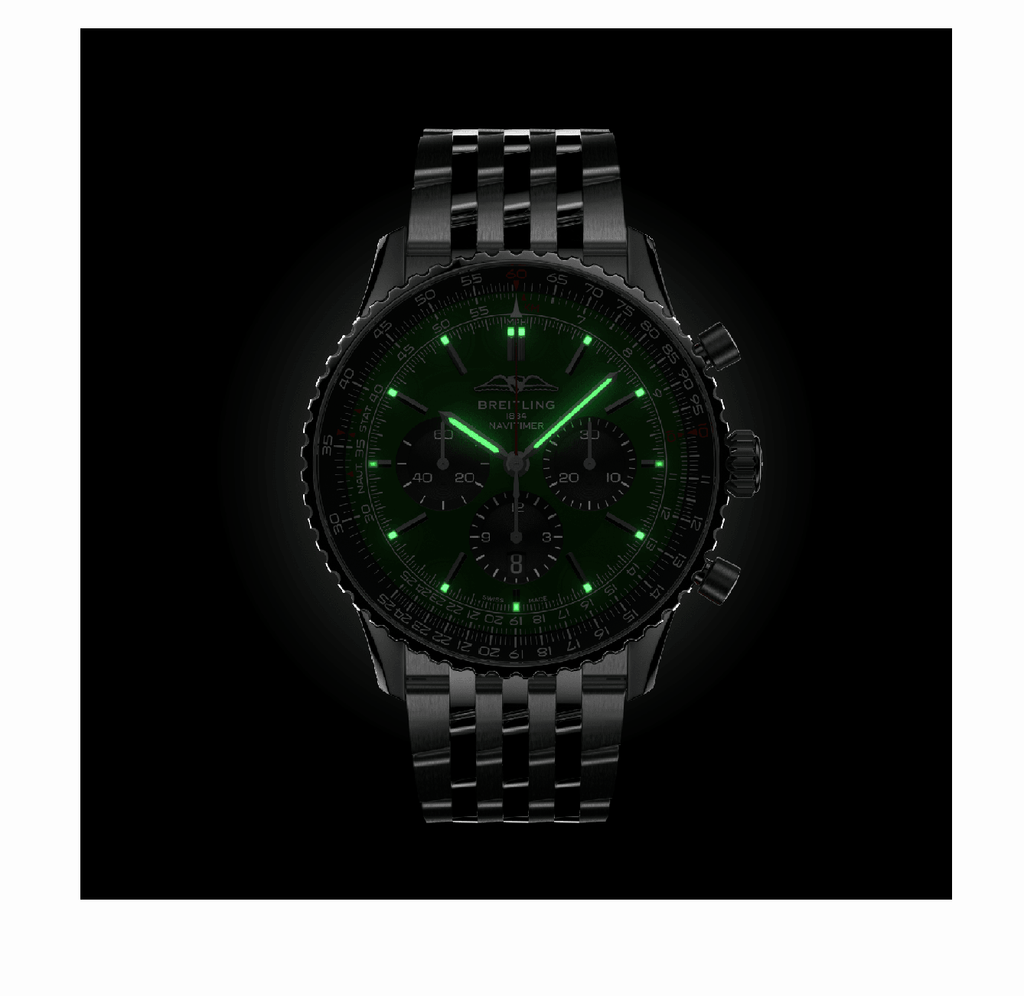 BRT Navitimer B01 Watch with Green Dial, 46mm