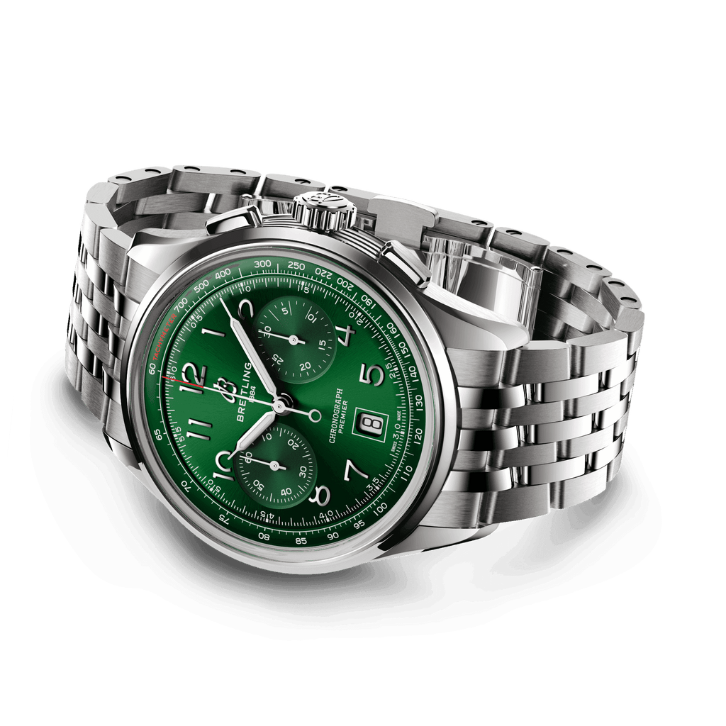 BRT Premier B01 Chronograph 42mm Watch with Green Dial