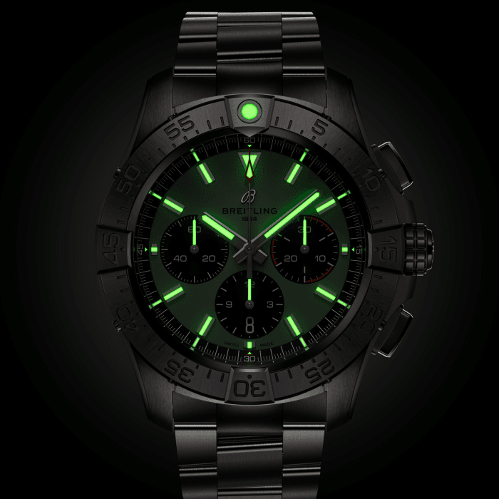 BRT Avenger B01 Chronograph 44mm Watch with Green Dial
