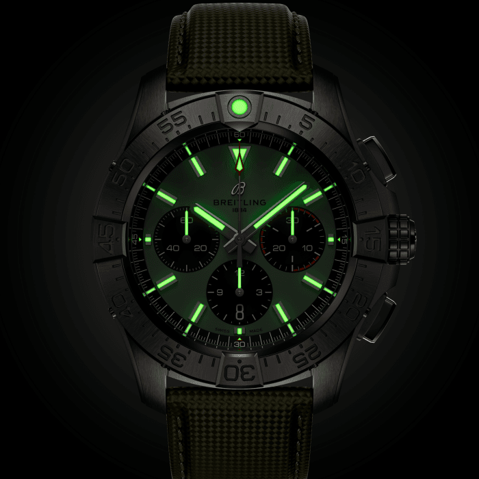 BRT Avenger B01 Chronograph 44mm Watch with Green Strap
