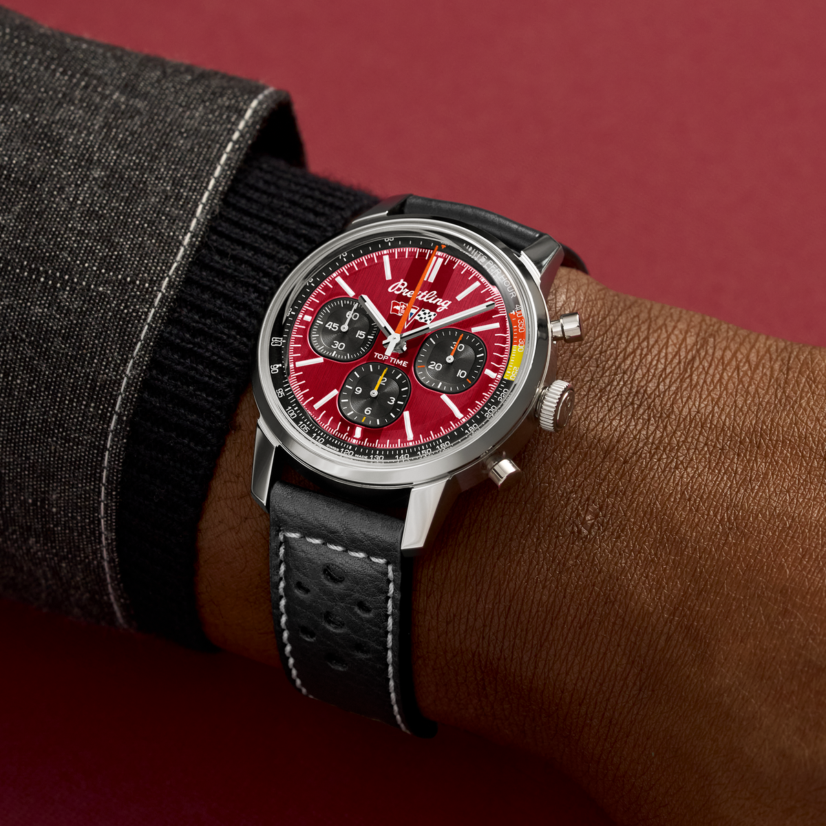 BRT Top Time B01 Chevrolet Corvette 41mm Watch with Red Dial