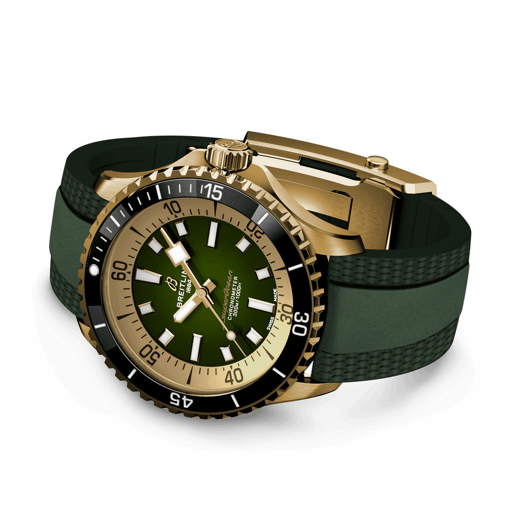 BRT Superocean Bronze Green on Rubber Watch, 42mm