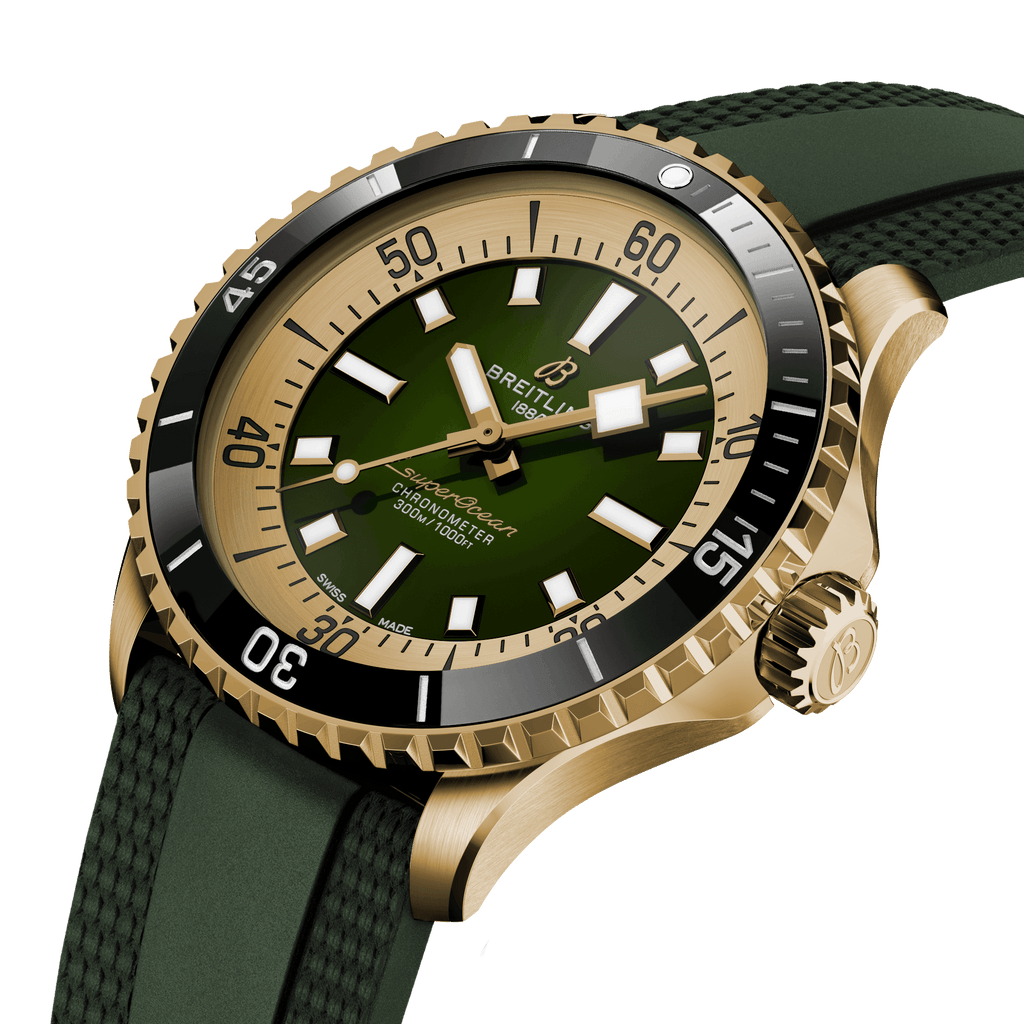 BRT Superocean Bronze Green on Rubber Watch, 42mm