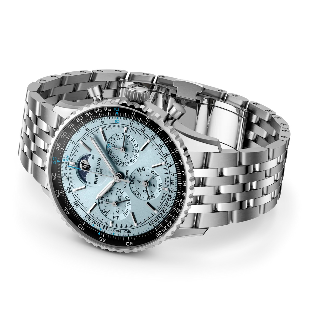 BRT Navitimer B19 Chronograph 43 Perpetual Calendar Watch with Stainless Steel Bracelet