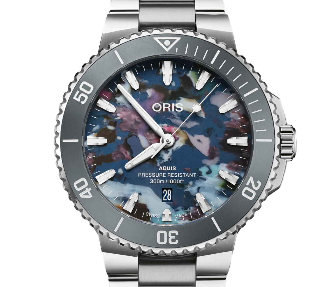 ORS Aquis Date Upcycle Watch with Multicoloured Dial, 43.50mm