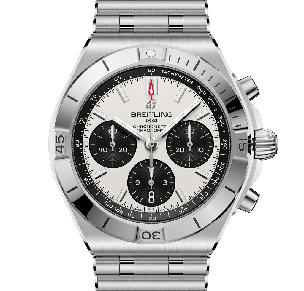 BRT Chronomat B01 Chronograph 42 Watch with White Panda Dial