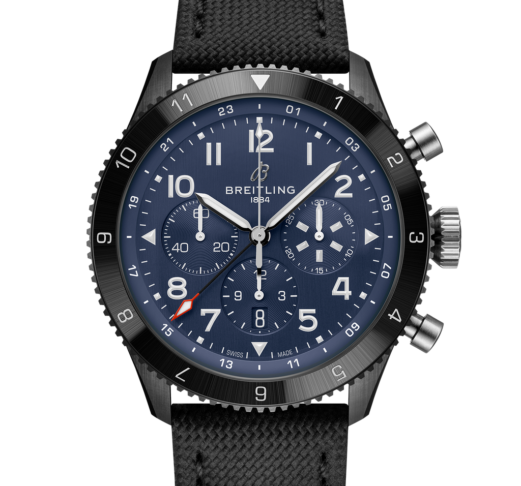 BRT Super AVI B04 Chronograph GMT 46 Tribute To Vought F4U Corsair with Black Strap