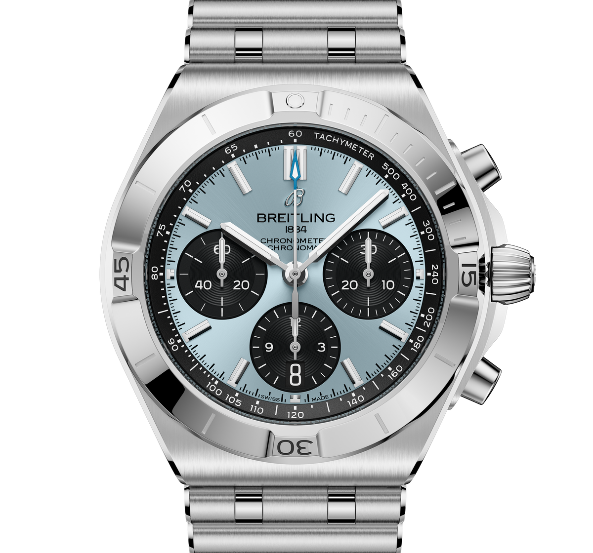BRT Chronomat B01 Chronograph 42 Watch with Ice Blue Panda Dial
