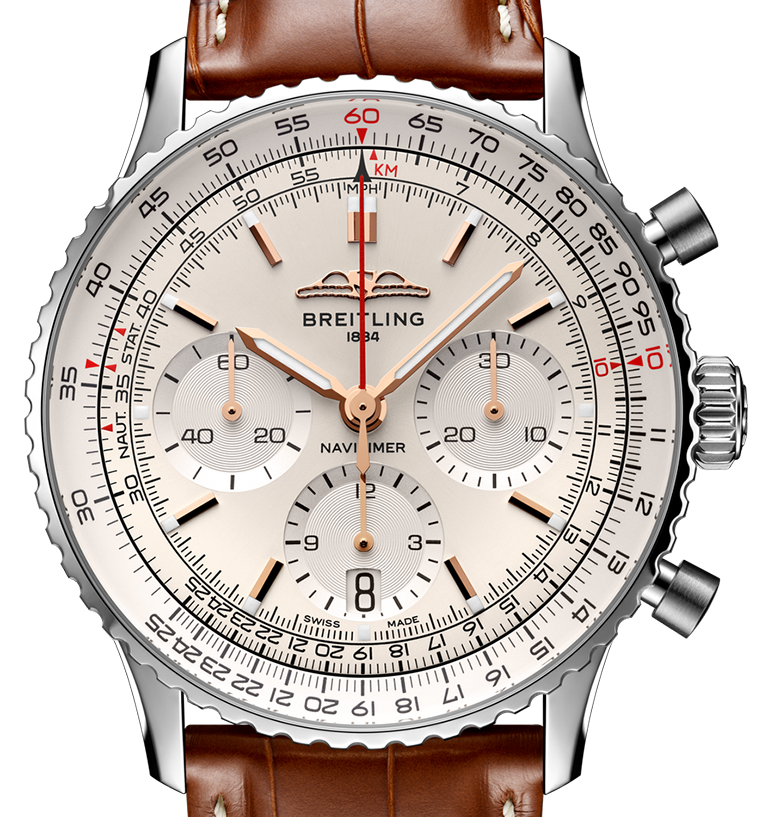 BRT Navitimer B01 41mm Watch with Silver Dial