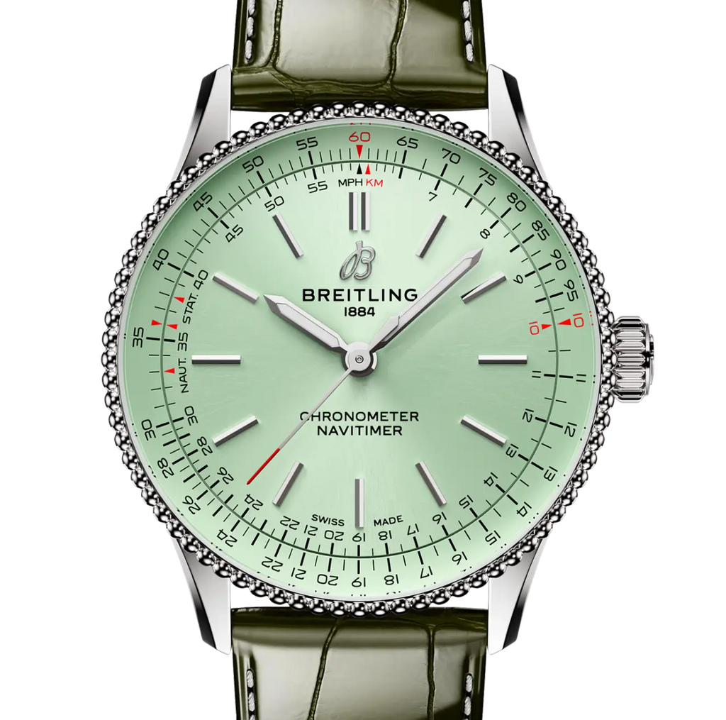 BRT Navitimer Automatic 36 Watch with Green Leather Strap